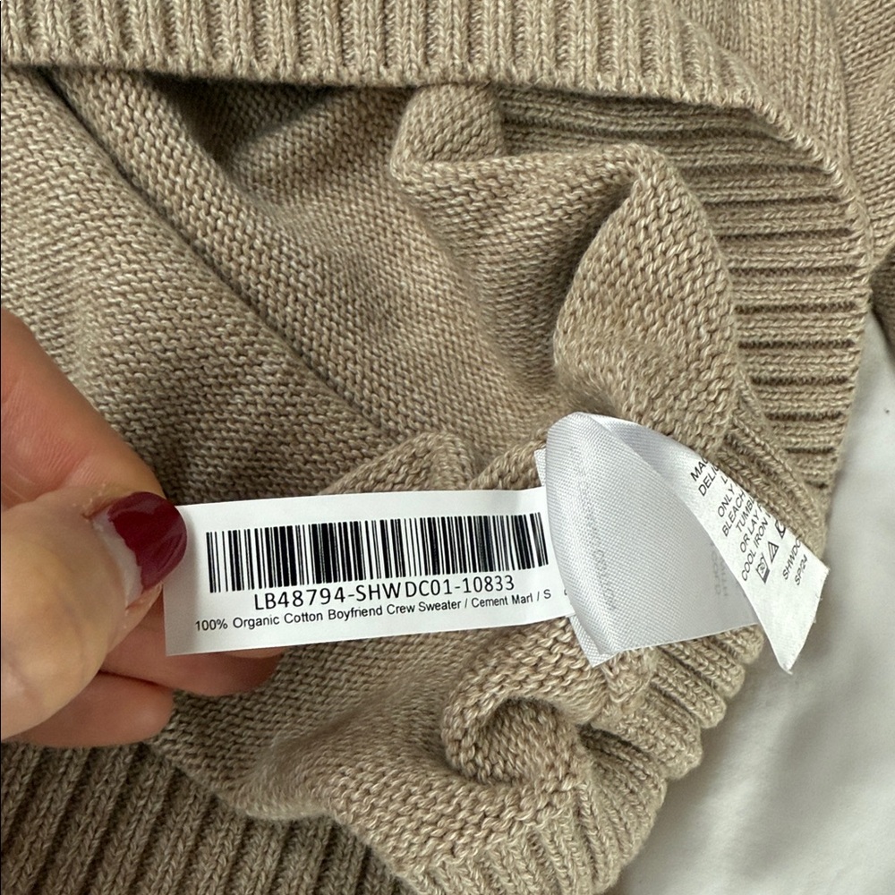 EUC Quince Organic Cotton Boyfriend Crew Sweater—Cement Marl - Picture 4 of 5